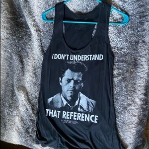 XL Supernatural tank with Castiel on it